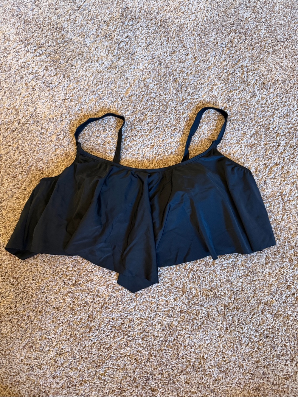 Torrid Black V Flounce Swim Top - Size 2